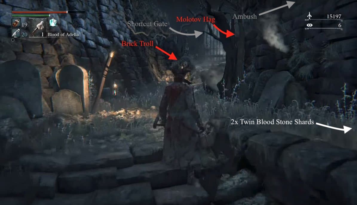 Bloodborne level up in Hemwick Charnel Lane